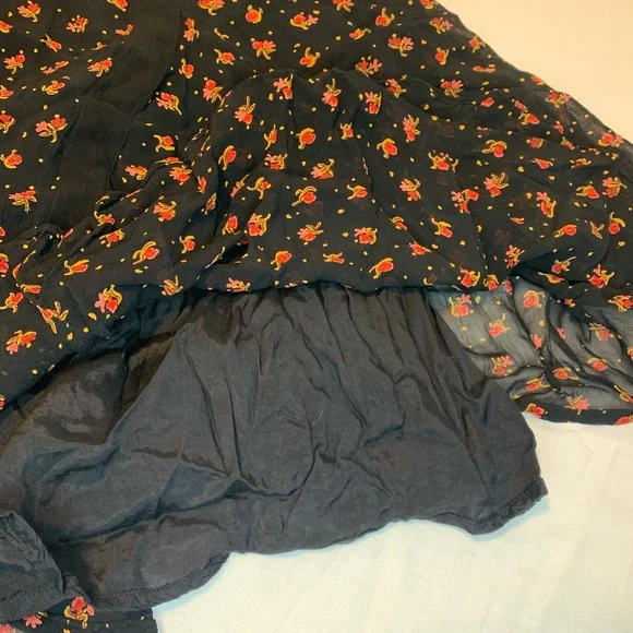 Vintage April Cornell Women’s Skirt XS/S Asymmetrical Hem Dark Floral Whimsigoth - Picture 7 of 8